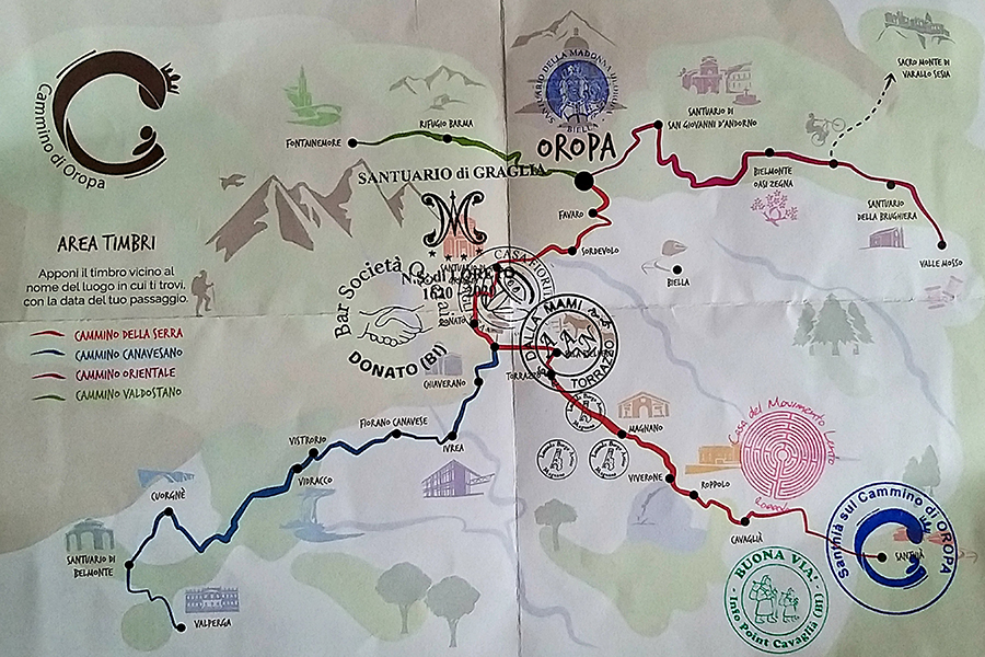 Carnet dei timbri - Cammino di Oropa