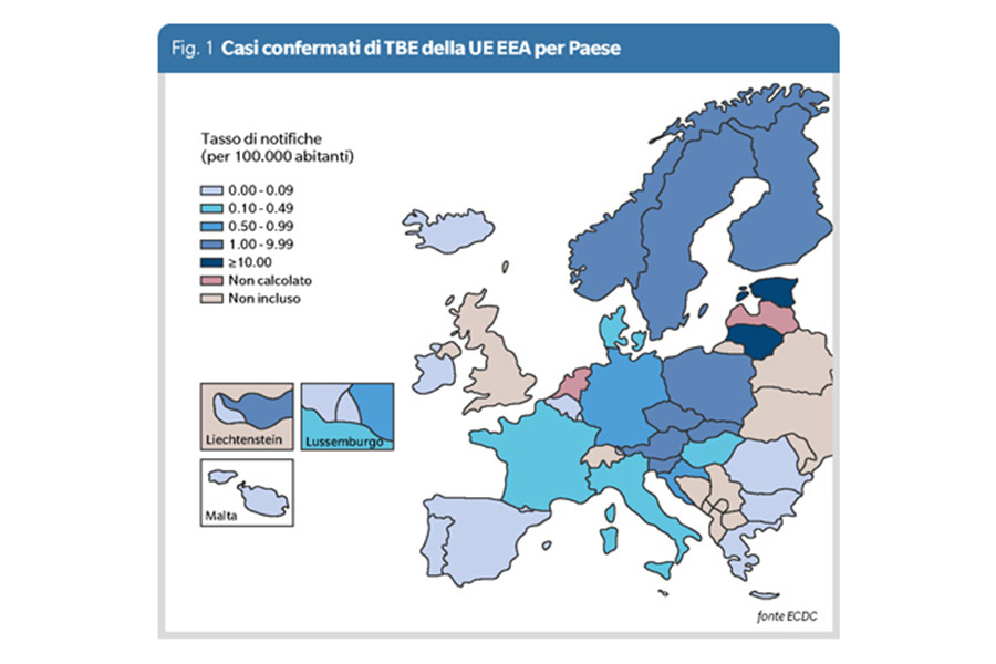 Distribuzioni di casi accertati in Europa