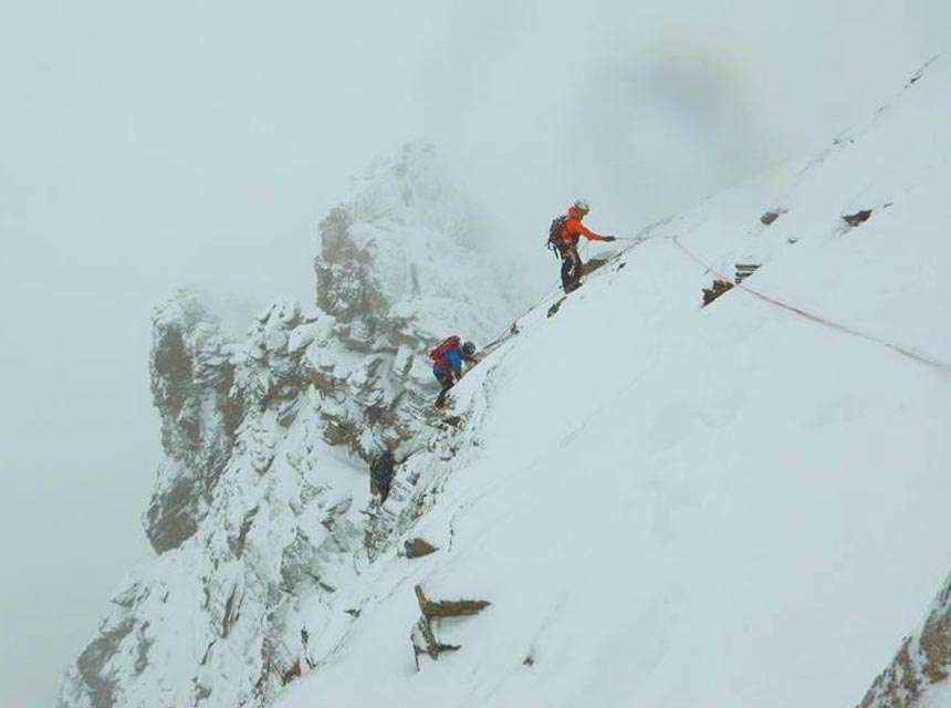 Guida Alpina Enrico Geremia sul Cervino con clienti